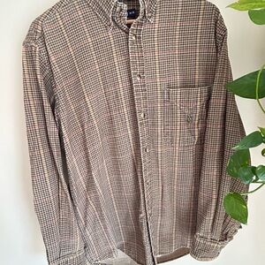Nautica Men's Brown Plaid Casual Shirt